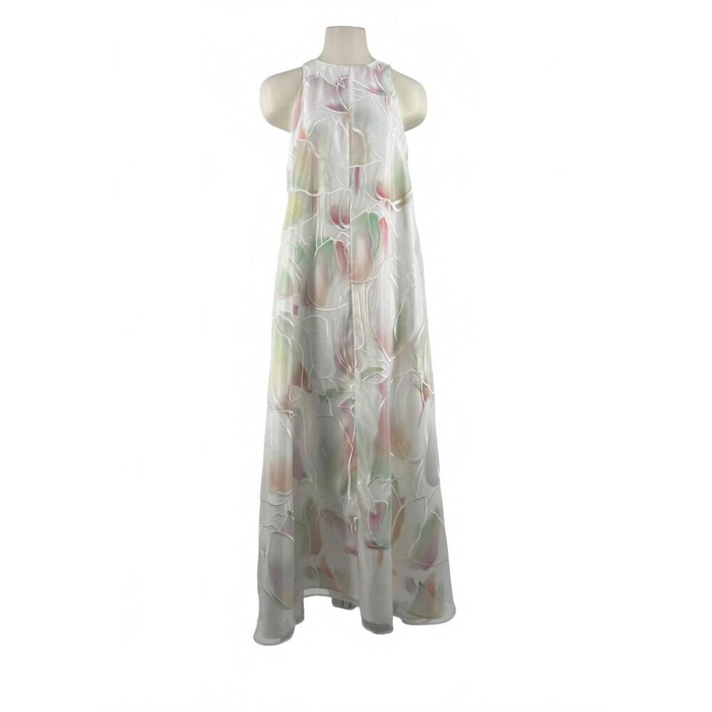 NEW DIOMI women's embroidered tulip sleeveless maxi dress in white